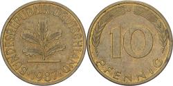 World Coins - Federal Republic of Germany, 10 Pfennig, 1987, Hambourg, Brass Clad Steel