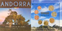 World Coins - Andorra, Coffret 1c. à 2€, 2015, Monnaie de Paris, BU,