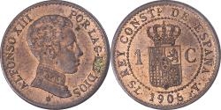 World Coins - Coin, Spain, Alfonso XIII, Centimo, 1906, Madrid, , Bronze, KM:726