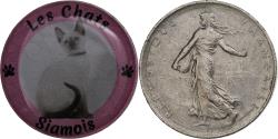World Coins - France, Token, Les Chats - Siamois, Nickel,
