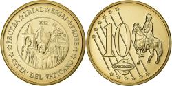 World Coins - Vatican, Medal, 10 C, Essai-Trial Benoit XVI, 2012, Copper-Nickel Gilt