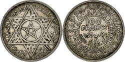 World Coins - Morocco, Mohammed V, 100 Francs, 1953, Paris, , Silver, KM:52
