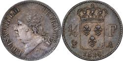 World Coins - France, Louis XVIII, 1/4 Franc, 1818, Paris, Silver, , Gadoury:352