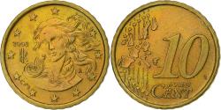 World Coins - Italy, 10 Euro Cent, 2002, Rome, Copper Plated Steel,