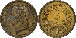 World Coins - France, 5 Francs, Lavrillier, 1940, Paris, Cupro-Aluminium,