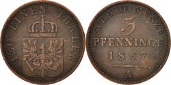 World Coins - Coin, German States, PRUSSIA, Wilhelm I, 3 Pfennig, 1867, Berlin,