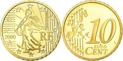 World Coins - France, 10 Euro Cent, 2000, Proof, , Brass, KM:1285