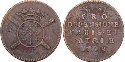 World Coins - French States, Louis XIV, 10 Sols, Siège de Lille, 1708, Lille, Copper