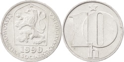 World Coins - CZECHOSLOVAKIA, 10 Haleru, 1990, KM #80, , Aluminum, 18.2, 0.89