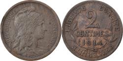 World Coins - France, 2 Centimes, Daniel-Dupuis, 1914, Paris, Bronze, , Gadoury:107