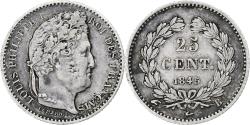 World Coins - France, Louis-Philippe, 25 Centimes, 1845, Rouen, Silver,