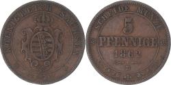 World Coins - Coin, German States, SAXONY-ALBERTINE, Johann, 5 Pfennig, 1862, Dresde