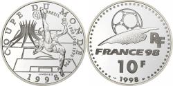 World Coins - France, 10 Francs, France 98, Brésil, 1998, Monnaie de Paris, BE, Silver