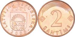 World Coins - Coin, Latvia, 2 Santimi, 2000, , Copper Clad Steel, KM:21