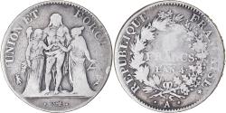 World Coins - Coin, France, Union et Force, 5 Francs, AN 4, Paris, , Silver
