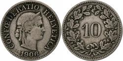 World Coins - Switzerland, 10 Rappen, Libertas, 1906, Bern, Copper-nickel, , KM:27