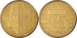 World Coins - Coin, Netherlands, Beatrix, 5 Gulden, 1988, , Bronze Clad Nickel