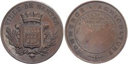 World Coins - France, Medal, Nantes, Commerce, Agriculture, Th. Durand-Gasselin, n.d., Copper