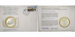 World Coins - New Zealand, Medal + stamp, International Society of Postmasters, 1977, Silver