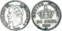 World Coins - Coin, France, Napoleon III, Napoléon III, 20 Centimes, 1868, Paris,