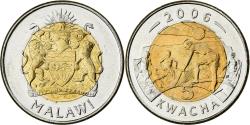 World Coins - Malawi, 5 Kwacha, 2006, Bi-Metallic, , KM:57