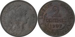 World Coins - France, 2 Centimes, Daniel-Dupuis, 1907, Paris, Bronze, , Gadoury:107