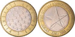 World Coins - Slovenia, 3 Euro, Présidence de l'UE, 2008, , Bi-Metallic, KM:81