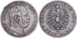 World Coins - German States, PRUSSIA, Wilhelm I, 5 Mark, 1876, Berlin, Silver,