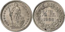 World Coins - Switzerland, 1/2 Franc, 1968, Bern, Copper-nickel, , KM:23a.1