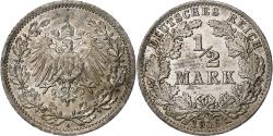 World Coins - GERMANY - EMPIRE, 1/2 Mark, 1916, Berlin, Silver, , KM:17