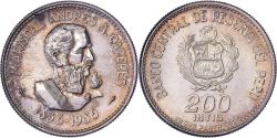 World Coins - Peru, 200 Intis, Marshal Caceres, 1986, Lima, Silver,