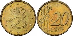 World Coins - Finland, 20 Euro Cent, 2005, Vantaa, Nordic gold,