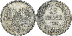 World Coins - Coin, Finland, Nicholas II, 25 Penniä, 1917, Helsinki, , Silver, KM:19