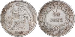 World Coins - French Indochina, 50 Cents, 1946, Paris, Copper-nickel,