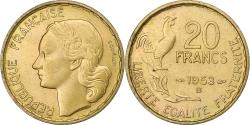 World Coins - France, 20 Francs, Guiraud, 1953, Beaumont - Le Roger, Aluminum-Bronze