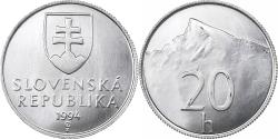 World Coins - Slovakia, 20 Halierov, 1994, Kremnica, Aluminum,