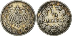 World Coins - Coin, GERMANY - EMPIRE, 1/2 Mark, 1905, Berlin, , Silver, KM:17