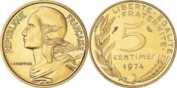 World Coins - Coin, France, Marianne, 5 Centimes, 1974, Paris, FDC,