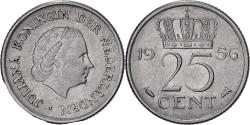 World Coins - Netherlands, Juliana, 25 Cents, 1956, Nickel, , KM:183