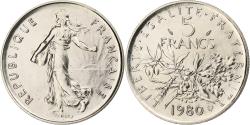World Coins - France, 5 Francs, Semeuse, 1980, MDP, série FDC, Nickel,