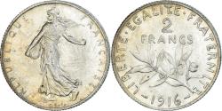 World Coins - Coin, France, Semeuse, 2 Francs, 1916, Paris, , Silver, KM:845.1