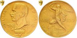 World Coins - Italy, Vittorio Emanuele III, 100 Lire, 1925, Rome, Gold, PCGS, , KM:66