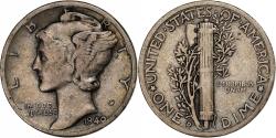 Us Coins - United States, Dime, Mercury, 1940, Denver, Silver,