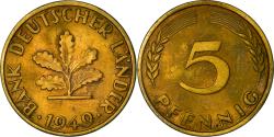 World Coins - Coin, GERMANY - FEDERAL REPUBLIC, 5 Pfennig, 1949, Hambourg, , Brass