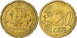 World Coins - Lithuania, 20 Centimes, 2015, Vilnius, Nordic gold,