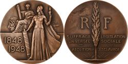 World Coins - France, Medal, Centenaire de l'Abolition de l'Esclavage, 1948, Bronze,