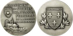 World Coins - France, Medal, Sociétés Philatéliques Fédérées de Paris, Contaux
