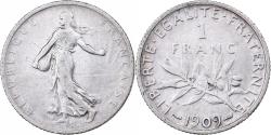 World Coins - Coin, France, Semeuse, Franc, 1909, Paris, 1 Franc, , Silver, KM:844.1