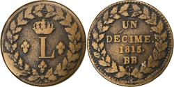 World Coins - France, Louis XVIII, Decime, 1815, Strasbourg, Bronze, , Gadoury:196d