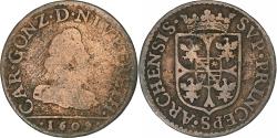 World Coins - Principality of Arches-Charleville, Charles de Gonzague, Liard, 1609, Copper